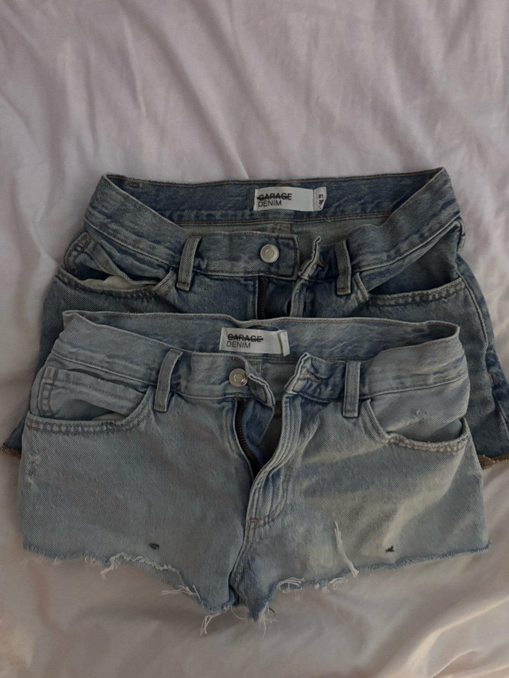 BUNDLE Garage Light Blue Distressed Denim Shorts Duo